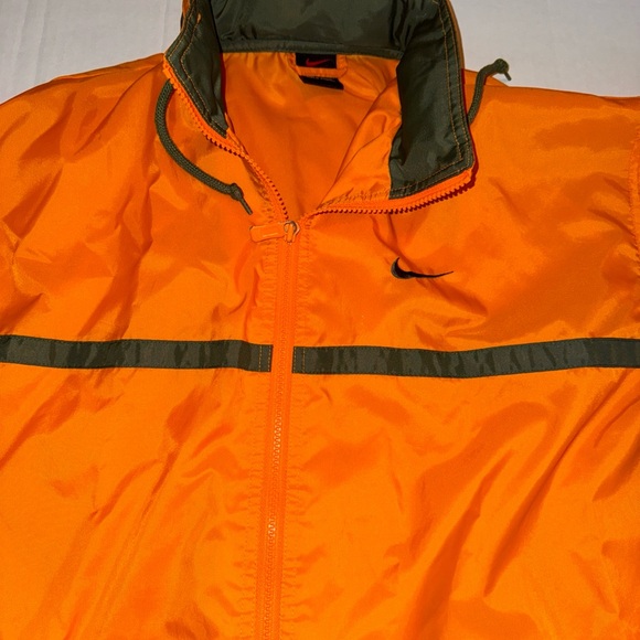 Vintage 90's Windbreaker Jacket NIKE Orange Full Zip Black Tag Size Medium - Picture 8 of 13